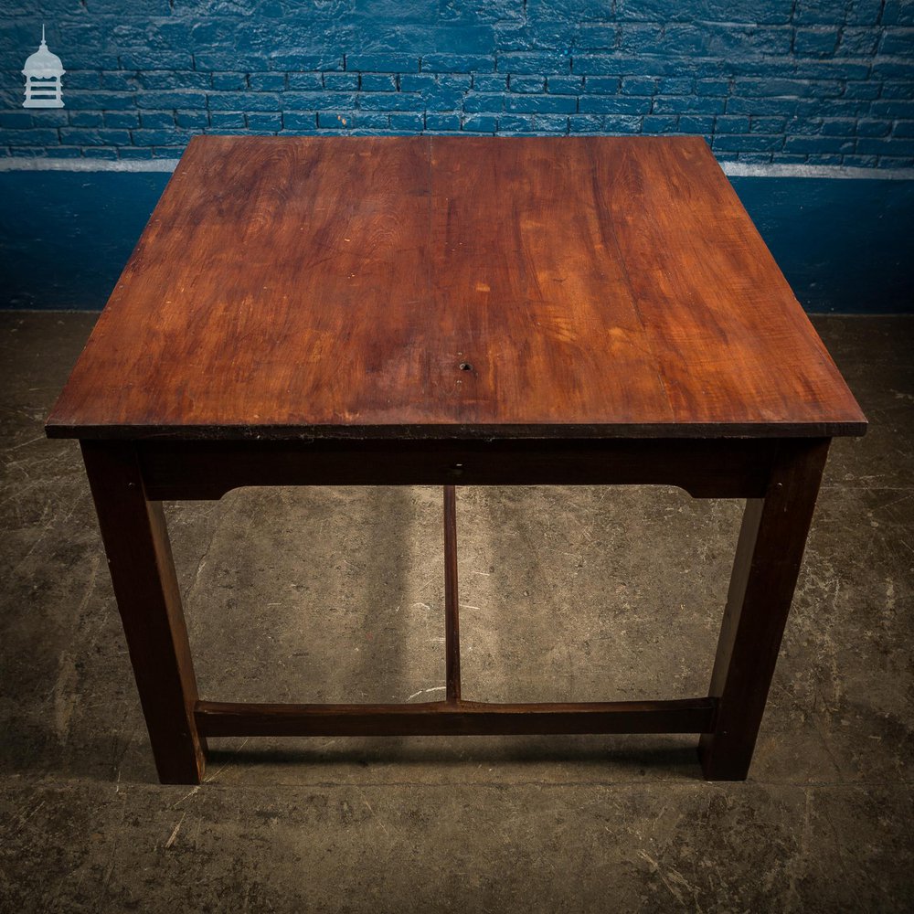 4ft x 4ft School Science Lab Mahogany and Pine Table