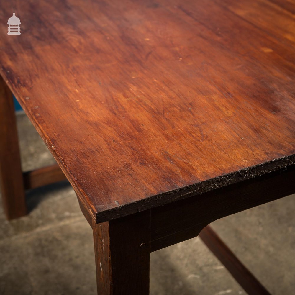 4ft x 4ft School Science Lab Mahogany and Pine Table