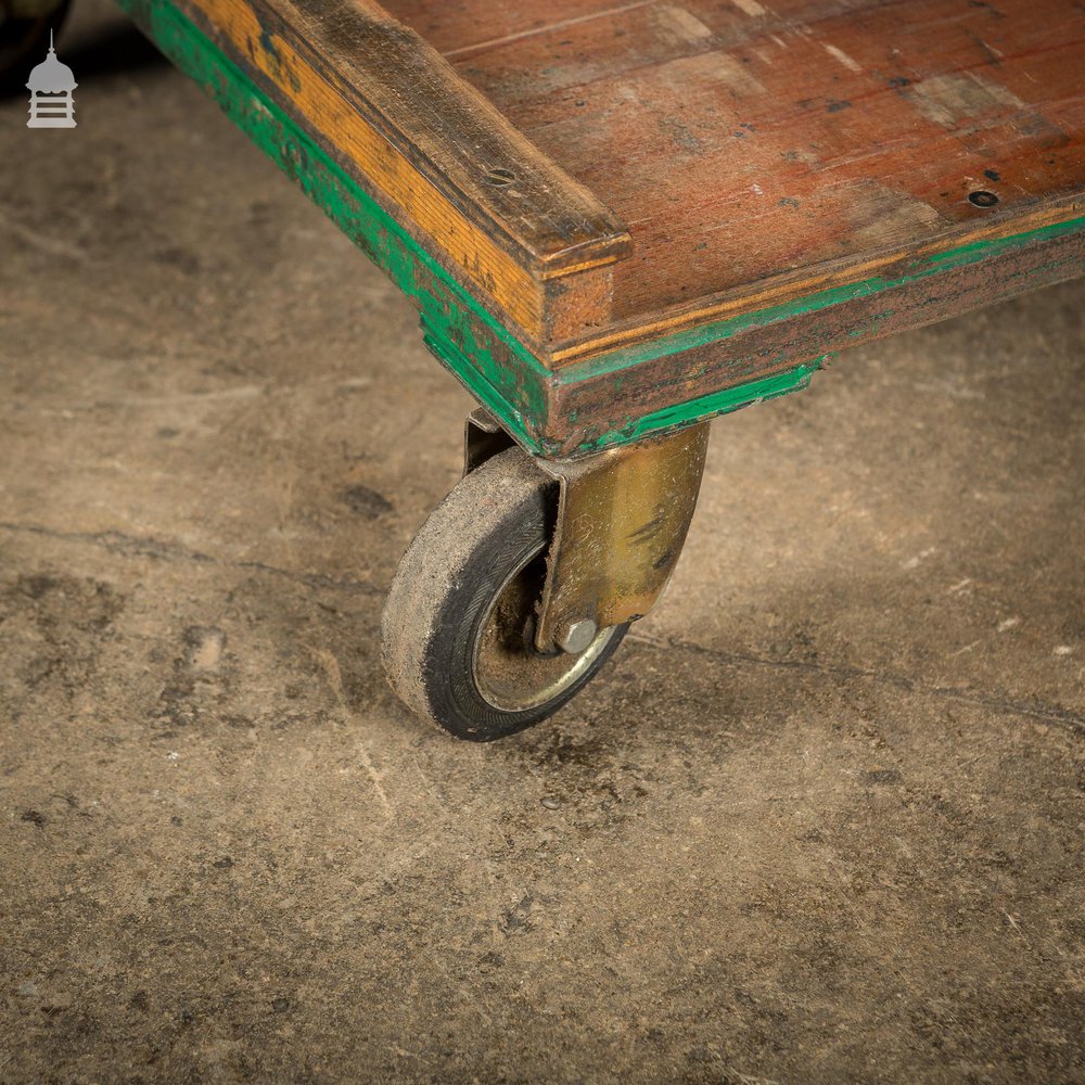 Green Vintage Industrial Wheeled Trolley