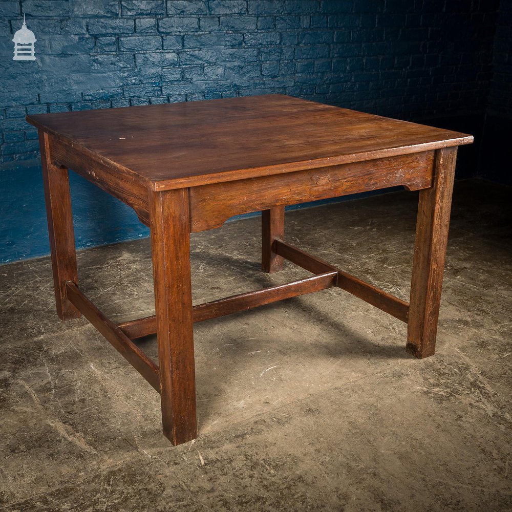 19th C 4ft x 4ft School Science Lab Mahogany and Pine Table DUPLICATE NAME 1 DUPLICATE NAME 1