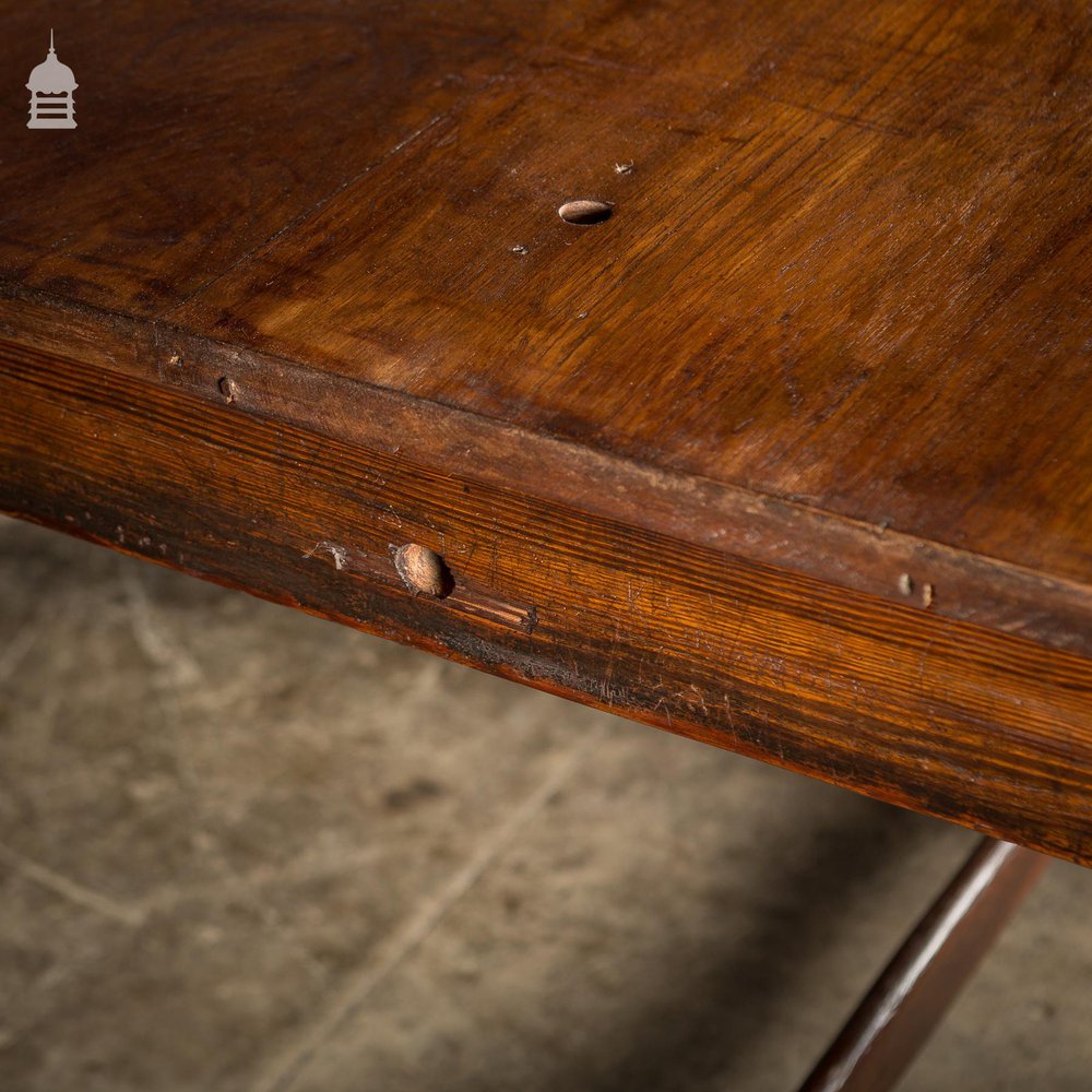 19th C 4ft x 4ft School Science Lab Mahogany and Pine Table DUPLICATE NAME 1 DUPLICATE NAME 1