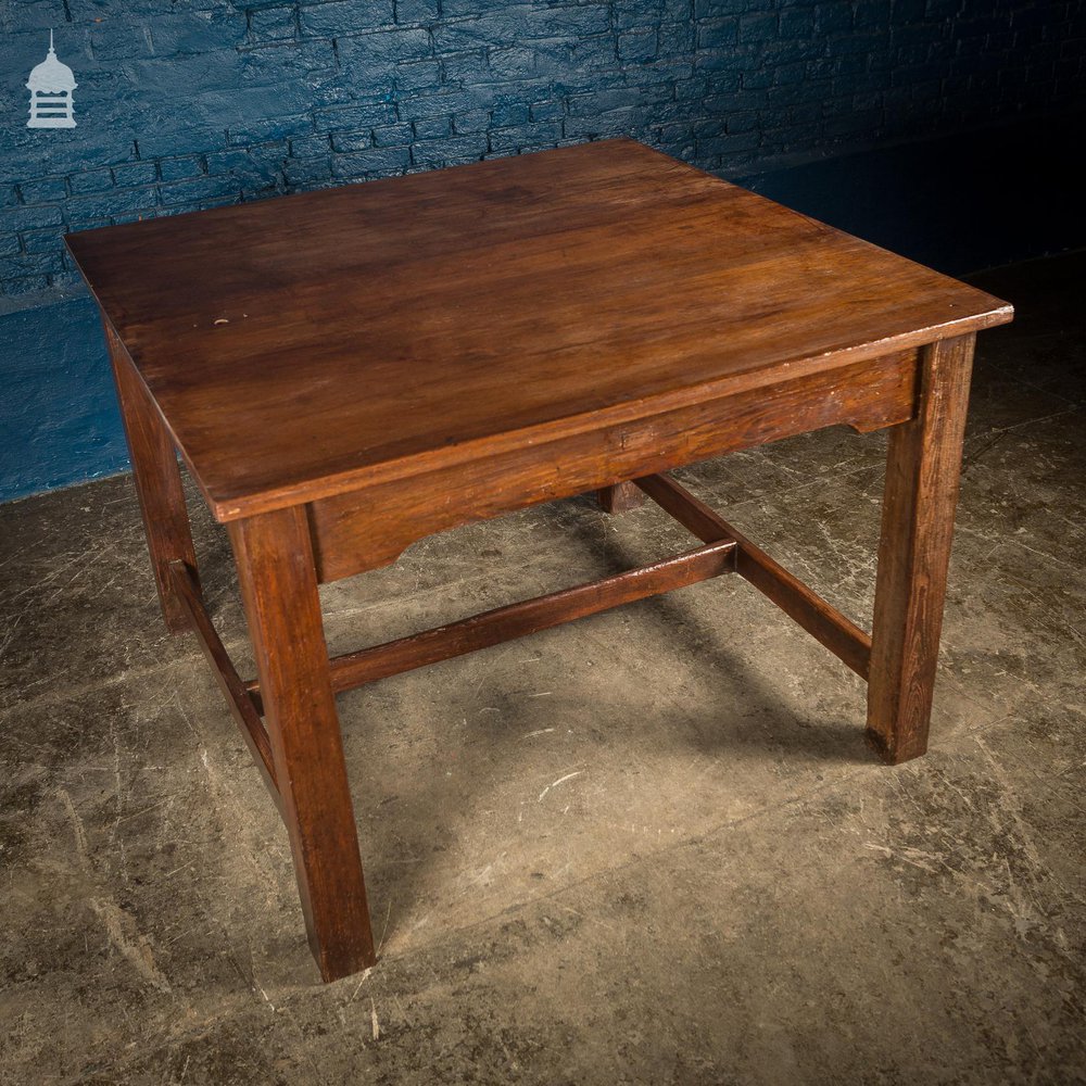 19th C 4ft x 4ft School Science Lab Mahogany and Pine Table DUPLICATE NAME 1 DUPLICATE NAME 1