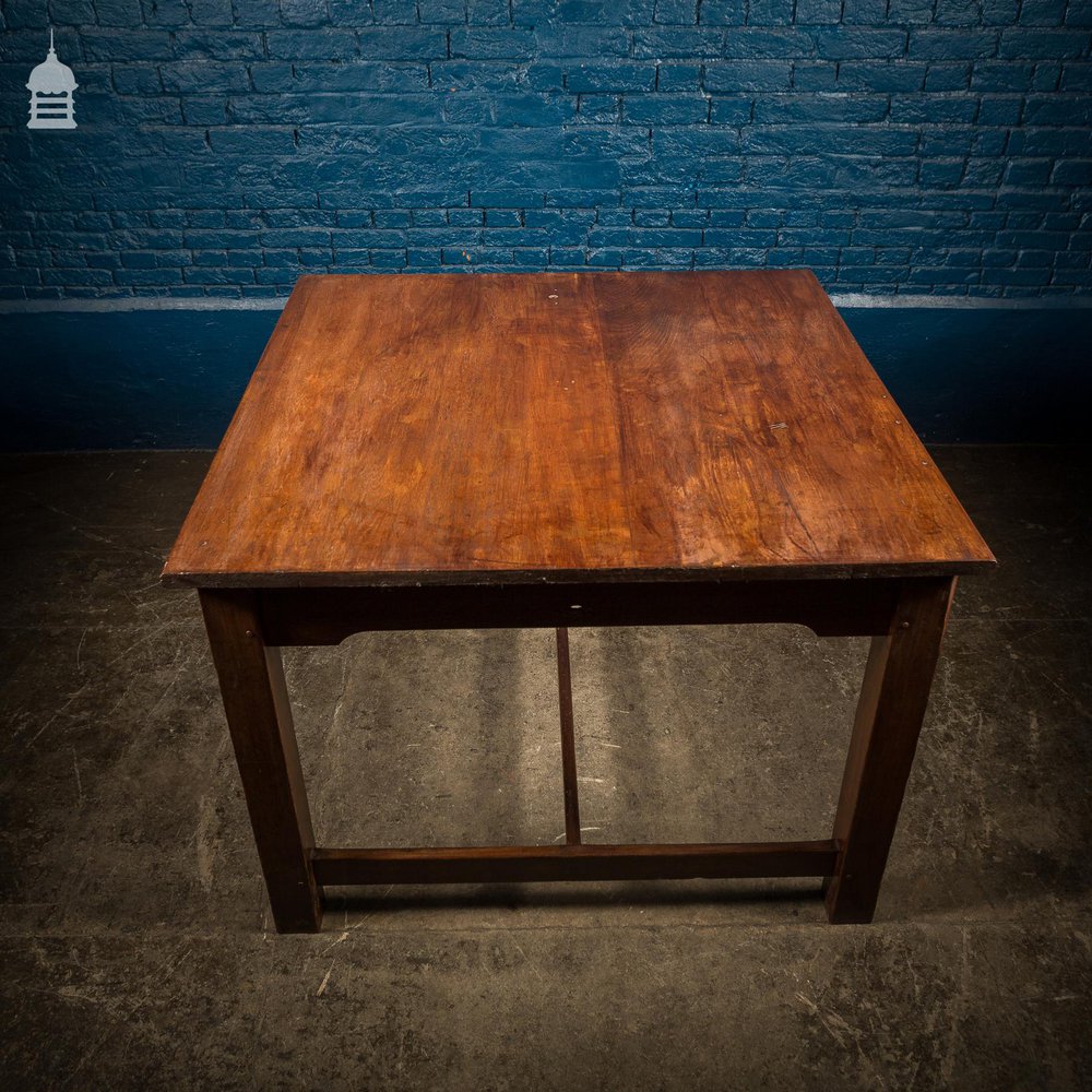 19th C 4ft x 4ft School Science Lab Mahogany and Pine Table DUPLICATE NAME 1 DUPLICATE NAME 1