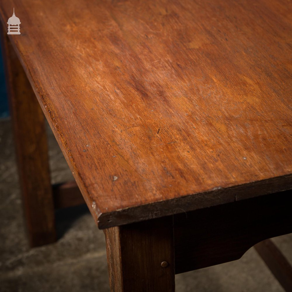 19th C 4ft x 4ft School Science Lab Mahogany and Pine Table DUPLICATE NAME 1 DUPLICATE NAME 1