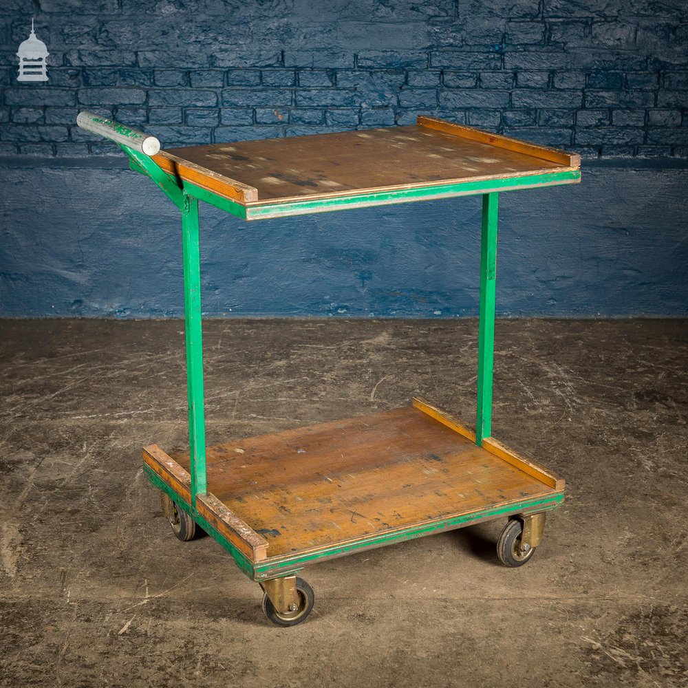 Green Vintage Industrial Wheeled Trolley DUPLICATE NAME 1