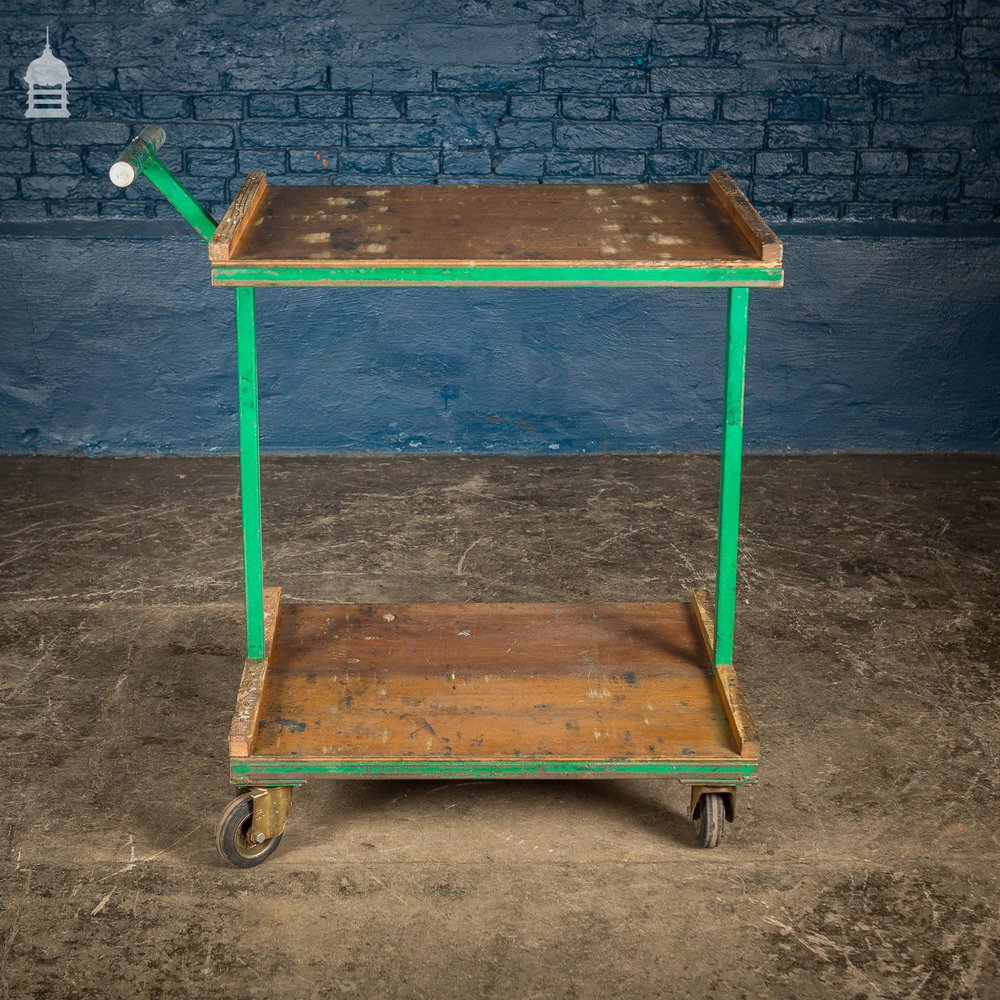 Green Vintage Industrial Wheeled Trolley DUPLICATE NAME 1