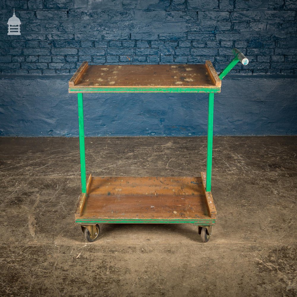 Green Vintage Industrial Wheeled Trolley DUPLICATE NAME 1