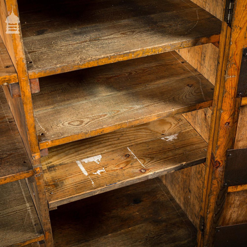 Vintage Black Wooden Industrial Workshop Cupboard