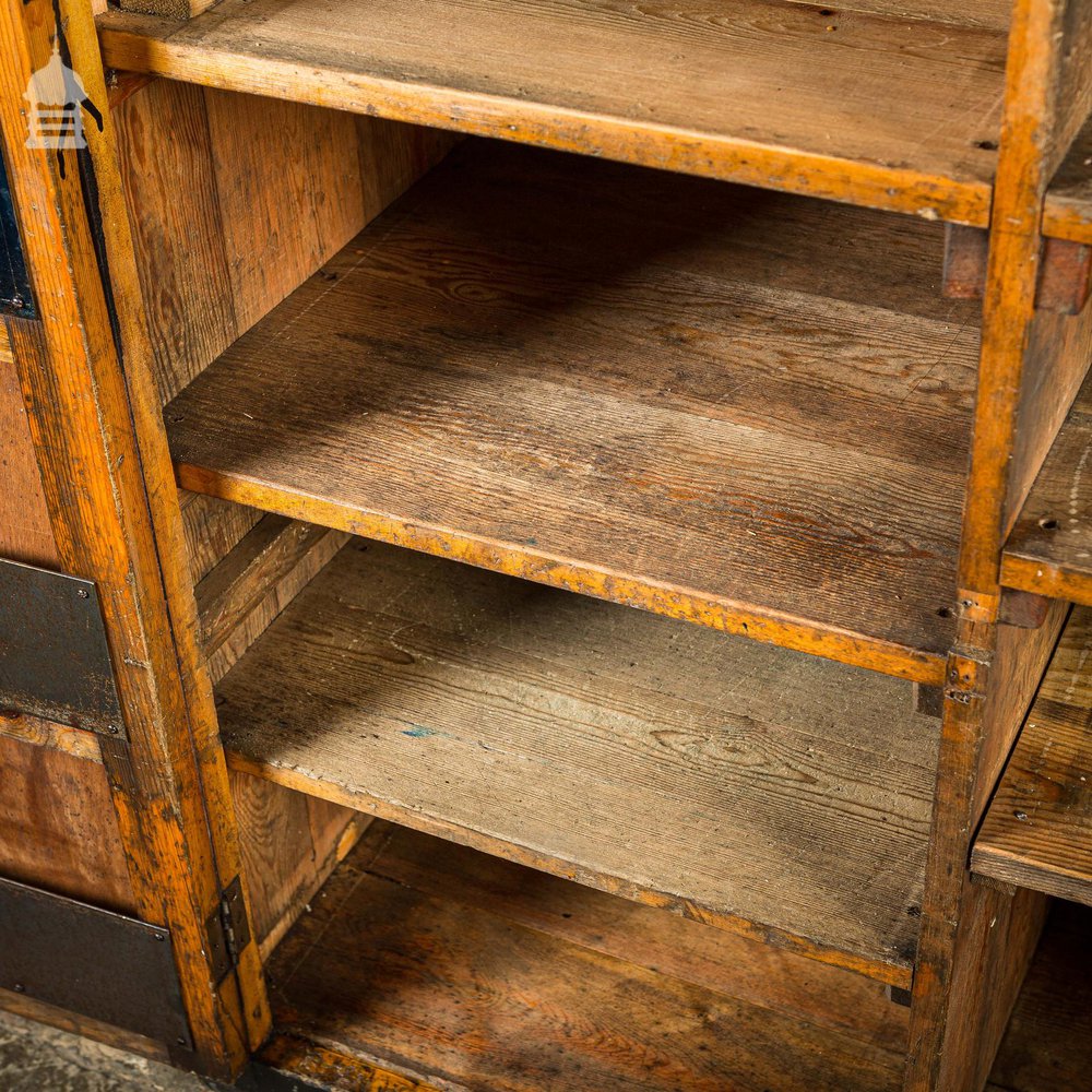 Vintage Black Wooden Industrial Workshop Cupboard