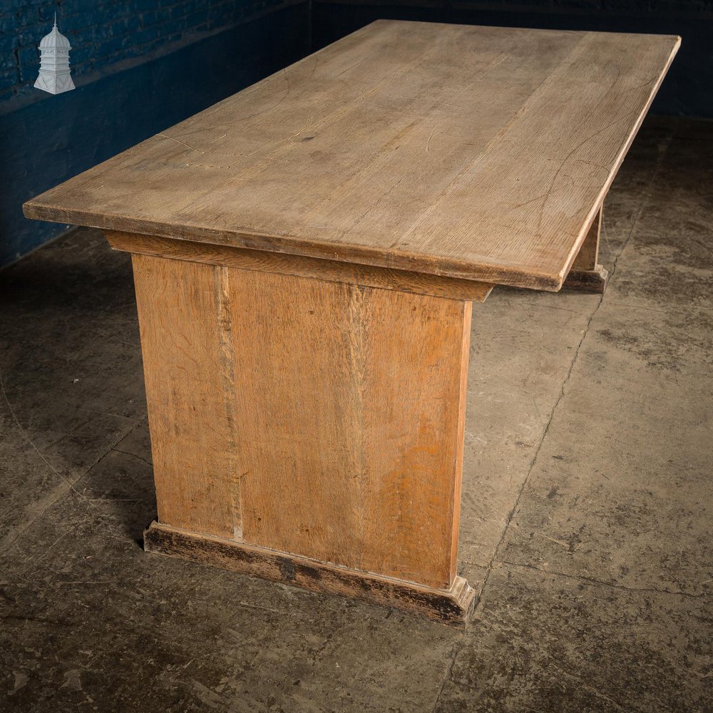 NR58521: 1920’s Washed Finish Oak Table From Earlsfield Library