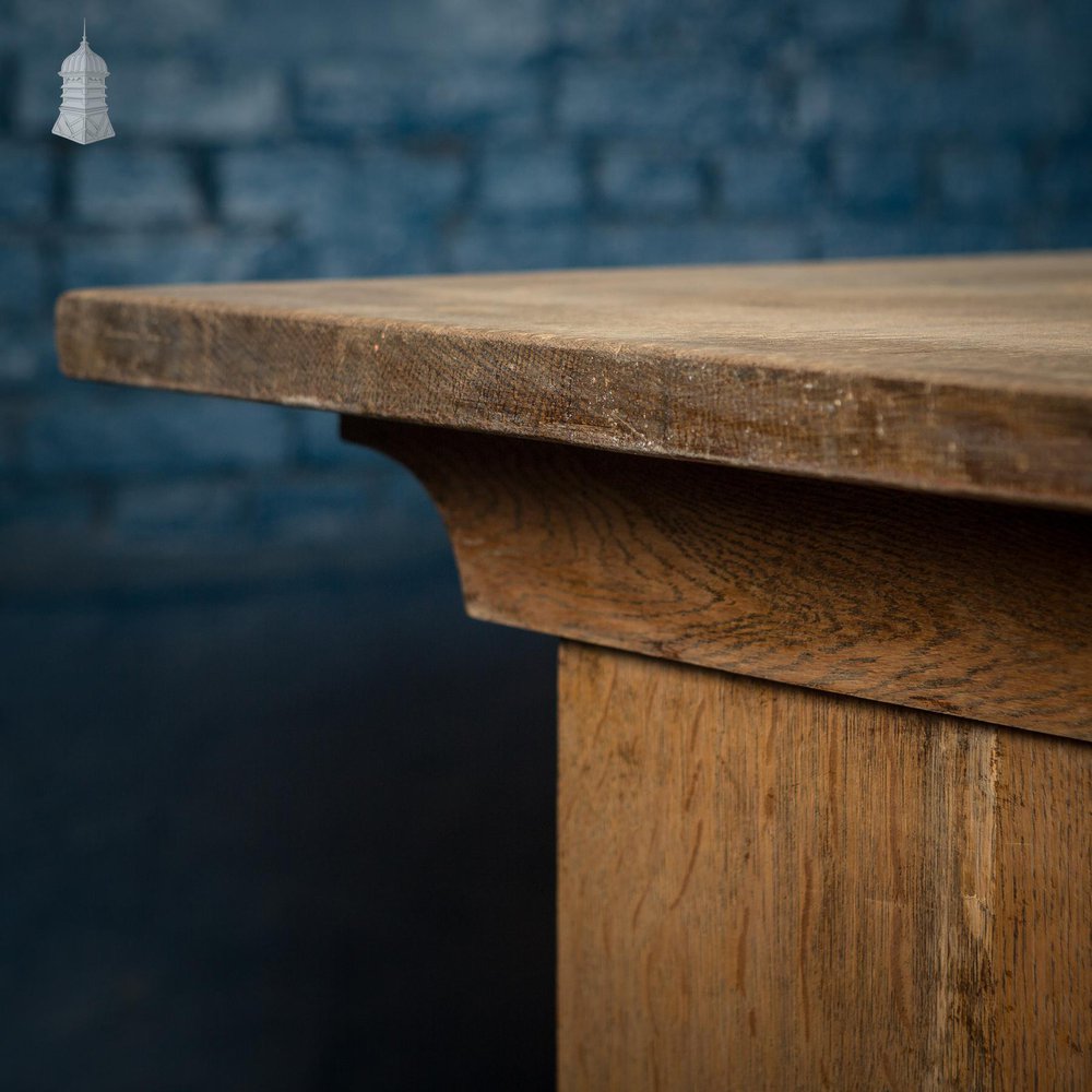 NR58521: 1920’s Washed Finish Oak Table From Earlsfield Library