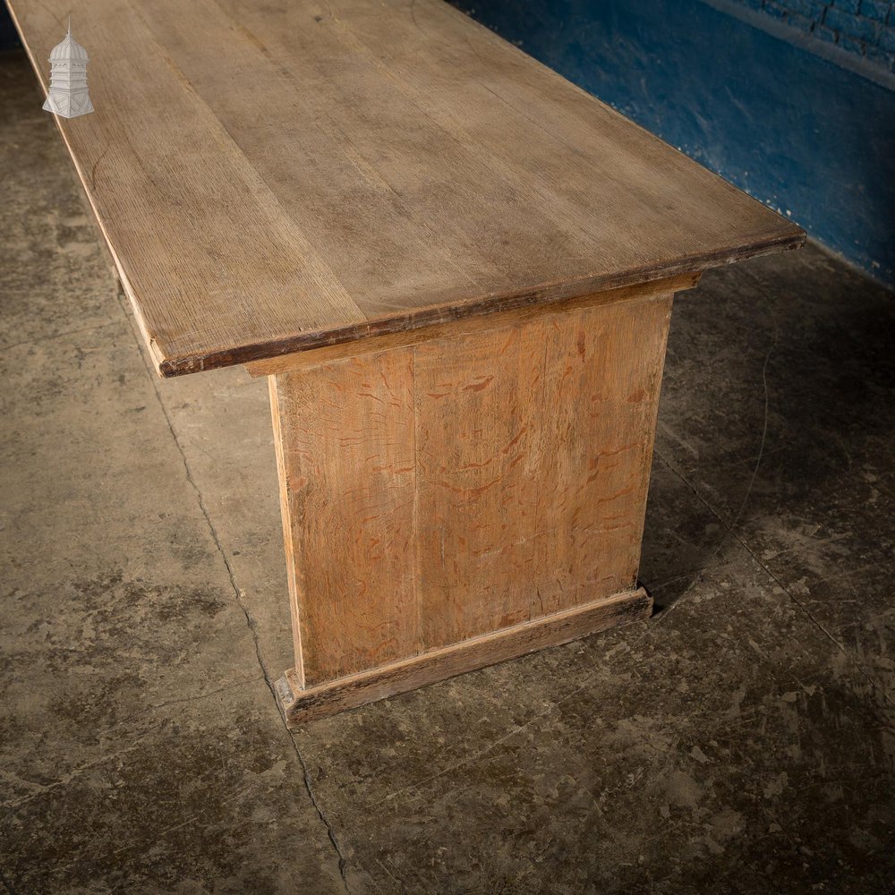 NR58521: 1920’s Washed Finish Oak Table From Earlsfield Library