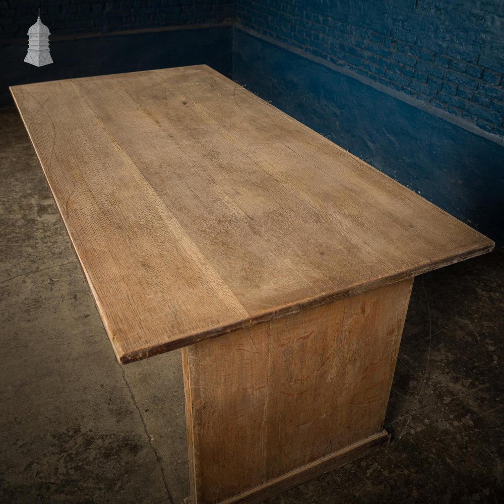 NR58521: 1920’s Washed Finish Oak Table From Earlsfield Library