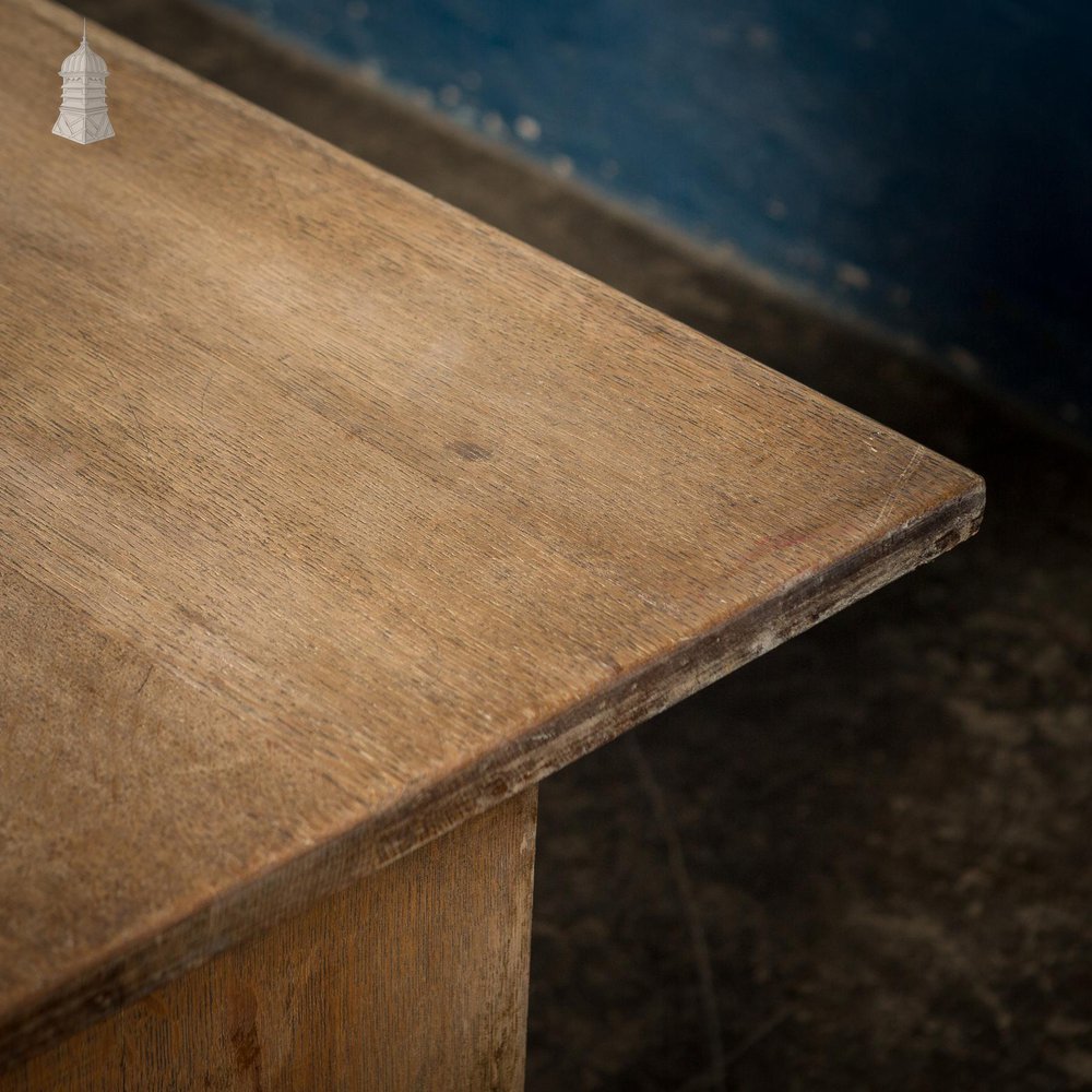 NR58521: 1920’s Washed Finish Oak Table From Earlsfield Library