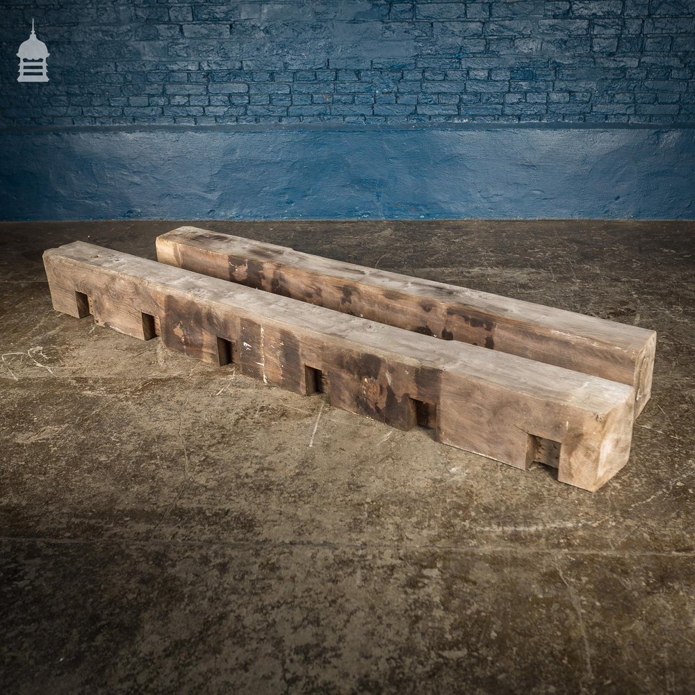 NR22121: 18th C Elm Beam Cut in Half