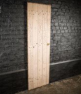 Narrow 19th C Ledged and Braced Painted Cottage Door