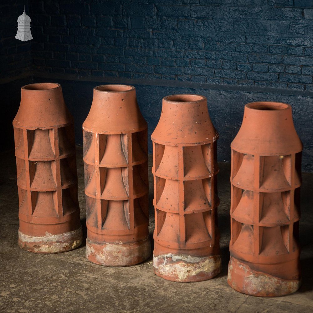 NR59021: Batch of 10 Red Terracotta Chimney Pots