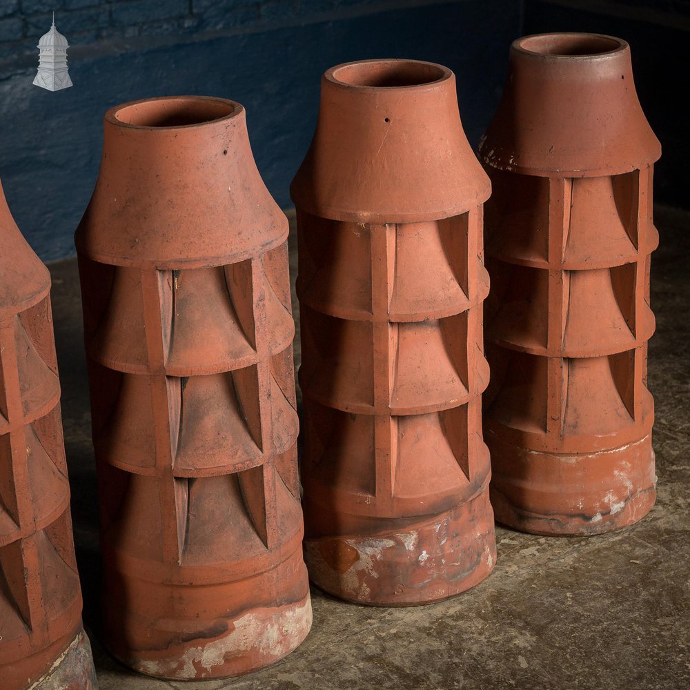 NR59021: Batch of 10 Red Terracotta Chimney Pots