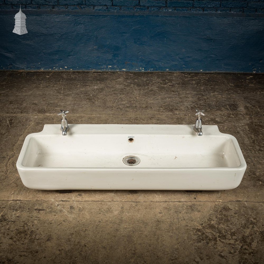 NR59621: Vintage Adamsez Long White Ceramic Trough Sink