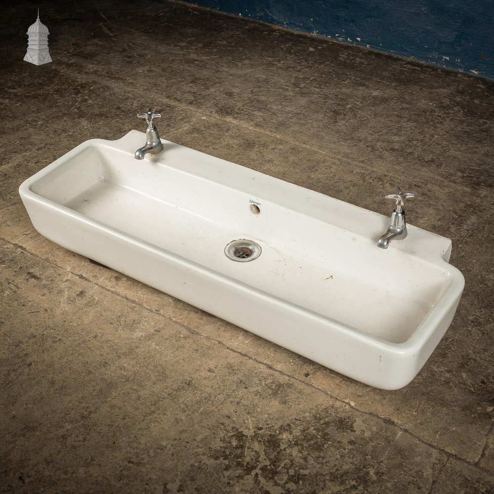 NR59621: Vintage Adamsez Long White Ceramic Trough Sink