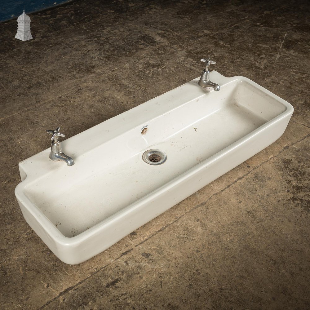 NR59621: Vintage Adamsez Long White Ceramic Trough Sink