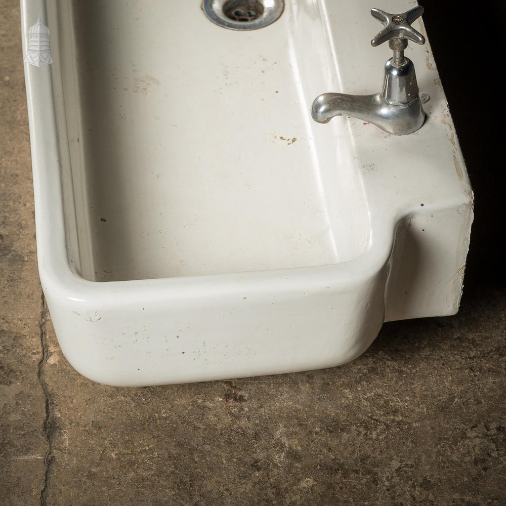 NR59621: Vintage Adamsez Long White Ceramic Trough Sink