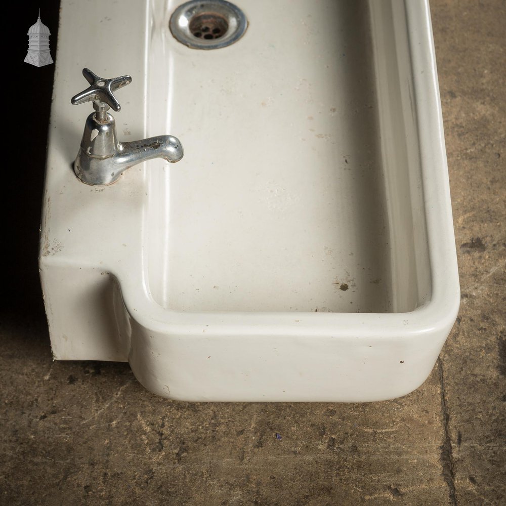 NR59621: Vintage Adamsez Long White Ceramic Trough Sink