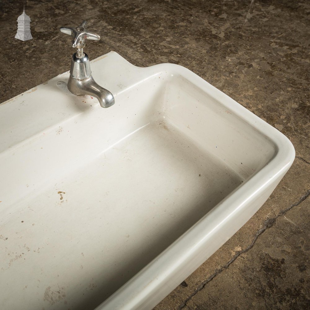 NR59621: Vintage Adamsez Long White Ceramic Trough Sink