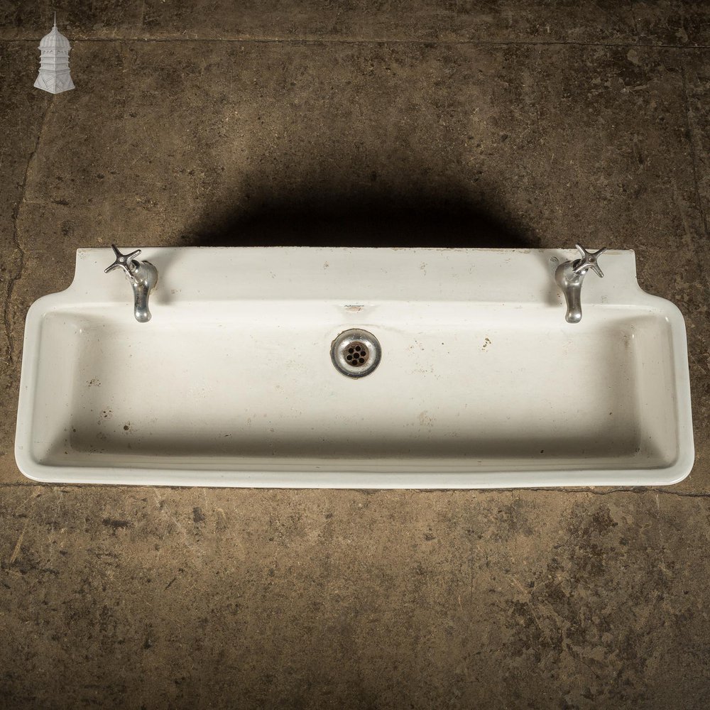 NR59621: Vintage Adamsez Long White Ceramic Trough Sink