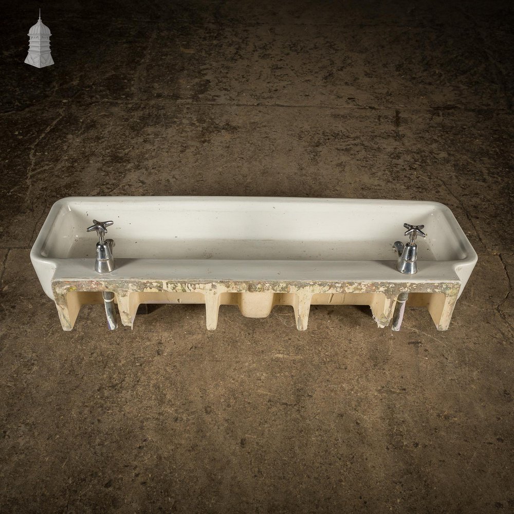 NR59621: Vintage Adamsez Long White Ceramic Trough Sink