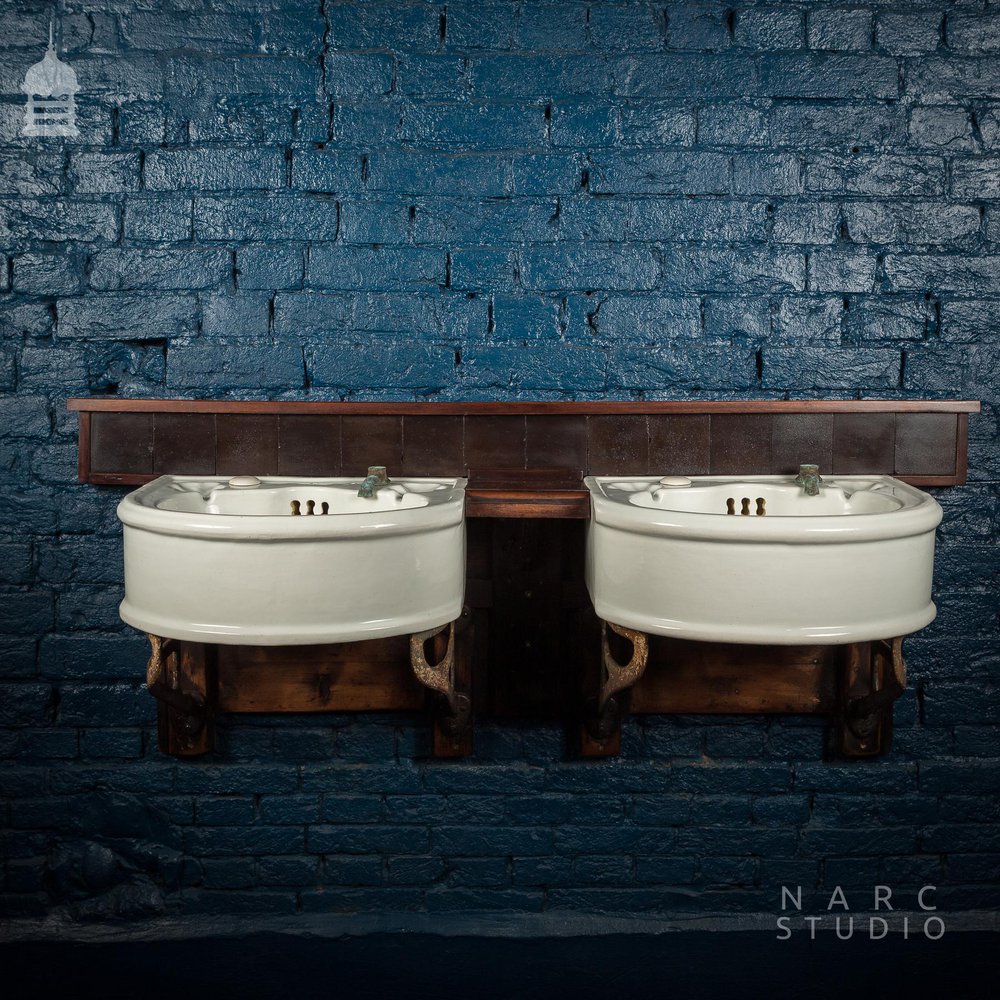 NR23321: Pair of 19th C His & Hers Sinks on NARC STUDIO Wall Unit