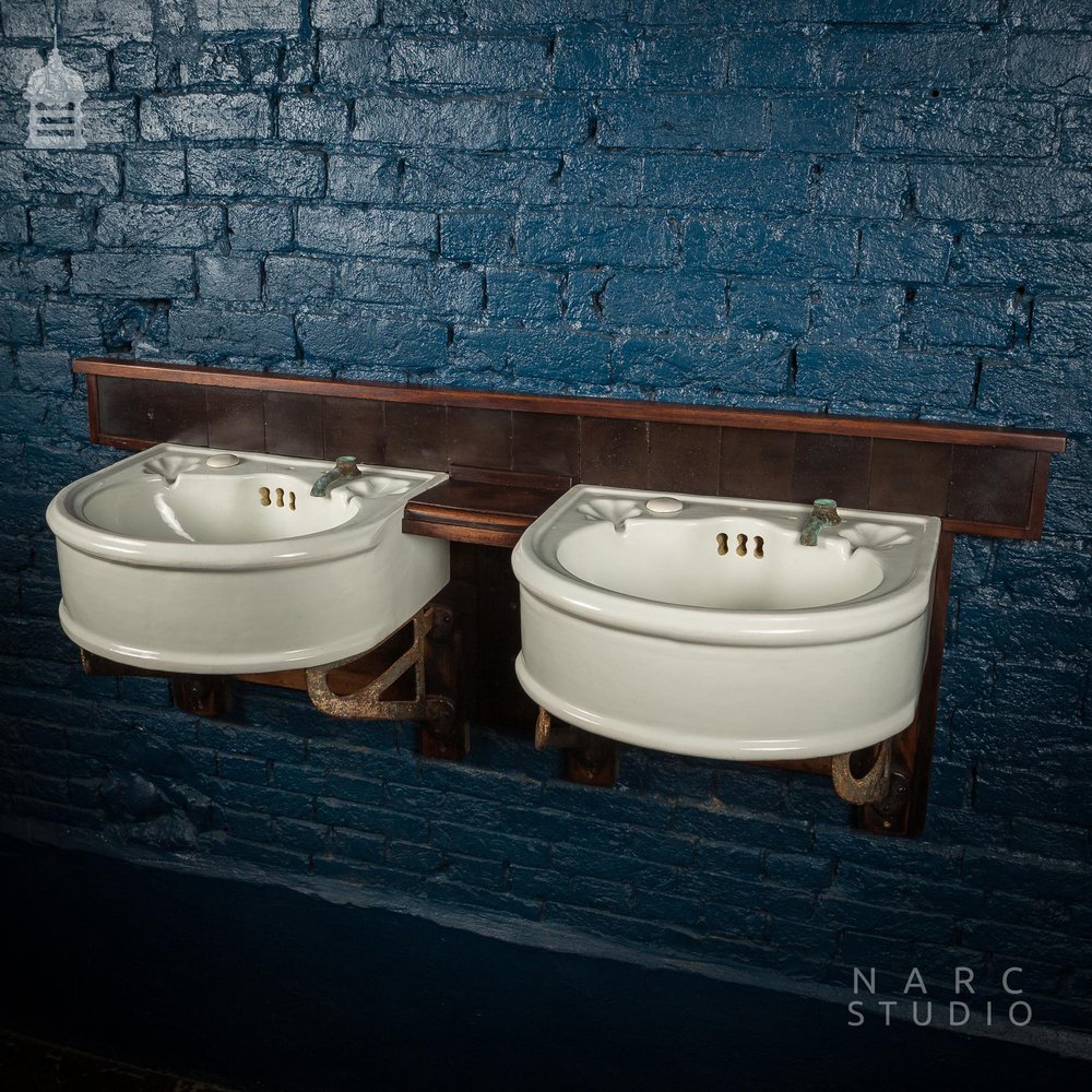 NR23321: Pair of 19th C His & Hers Sinks on NARC STUDIO Wall Unit