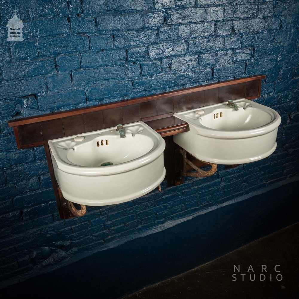 NR23321: Pair of 19th C His & Hers Sinks on NARC STUDIO Wall Unit