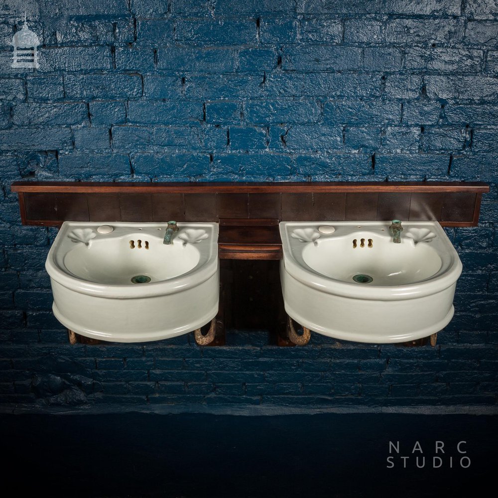 NR23321: Pair of 19th C His & Hers Sinks on NARC STUDIO Wall Unit