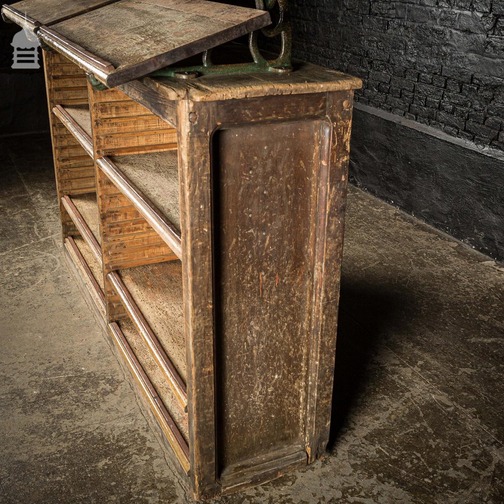 Edwardian Printers Rack By J.S Hall & Son with 10 Numbered Removable Shelves and Display Brackets