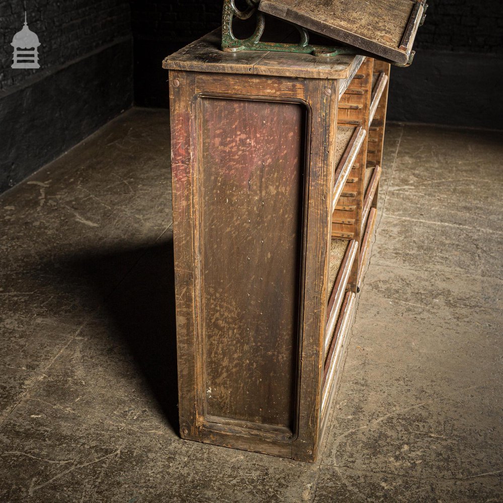 Edwardian Printers Rack By J.S Hall & Son with 10 Numbered Removable Shelves and Display Brackets