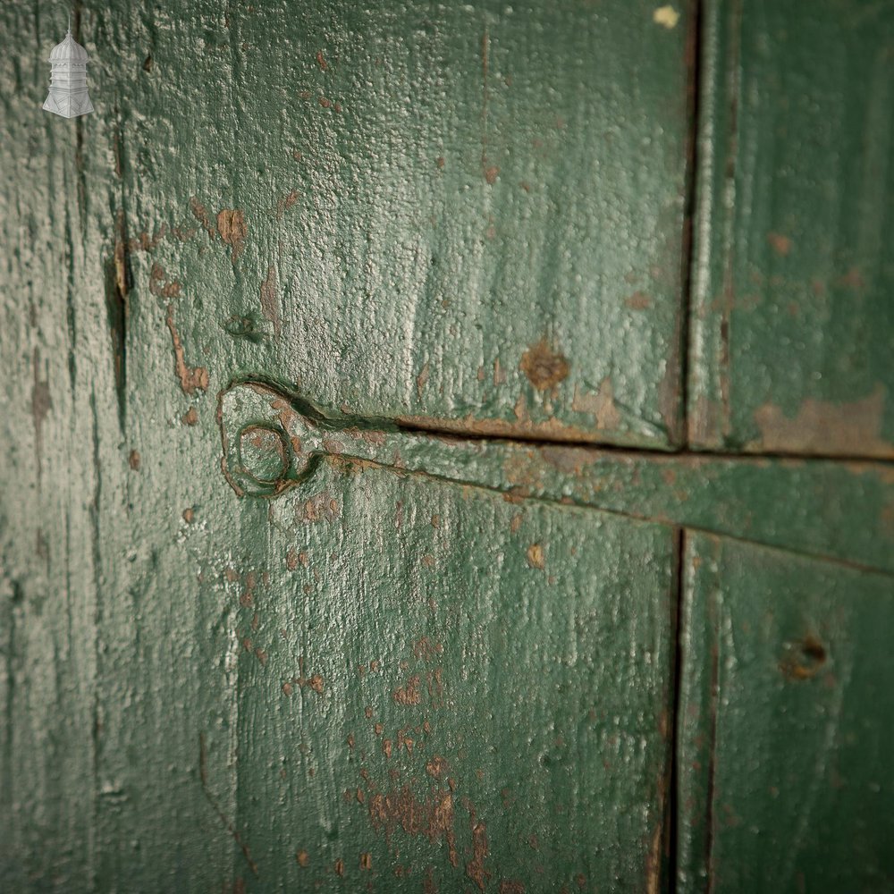 NR62121: Small Georgian Green Painted Ledged and Braced Cottage Door