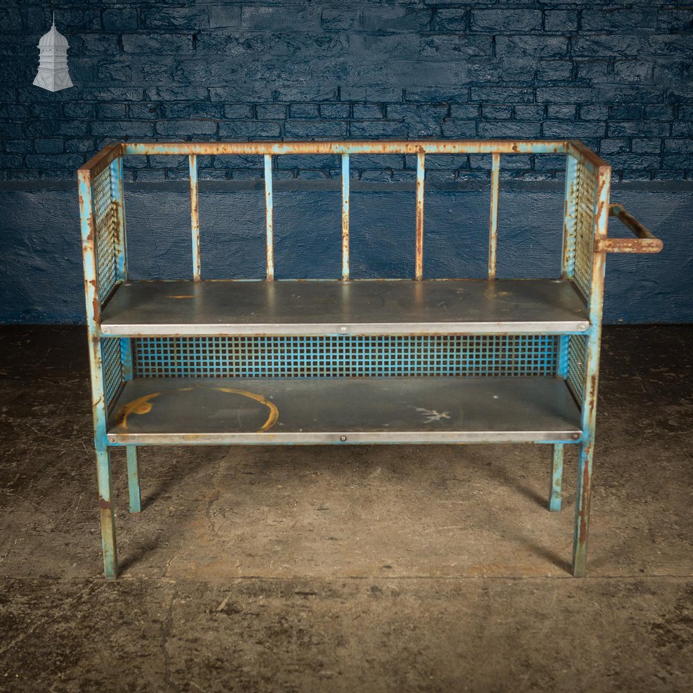 NR62321: Blue Painted Steel Industrial Workshop Shelving Unit