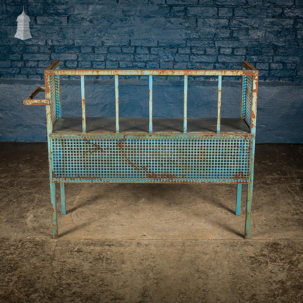 NR62321: Blue Painted Steel Industrial Workshop Shelving Unit