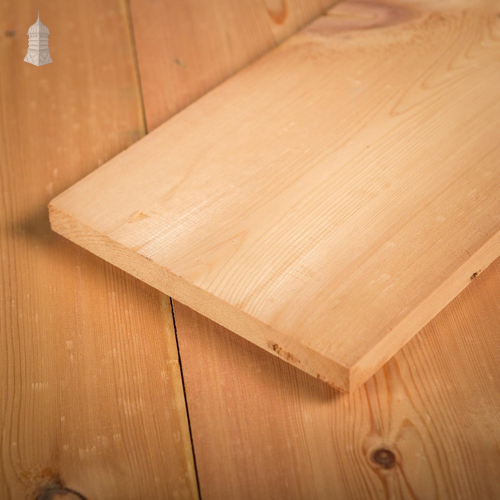 NR62521: Batch of 40 Square Metres of 8.75" Wide Pine Floorboards Cut from Salvaged Victorian Ceiling Joists Planned in Both Sides