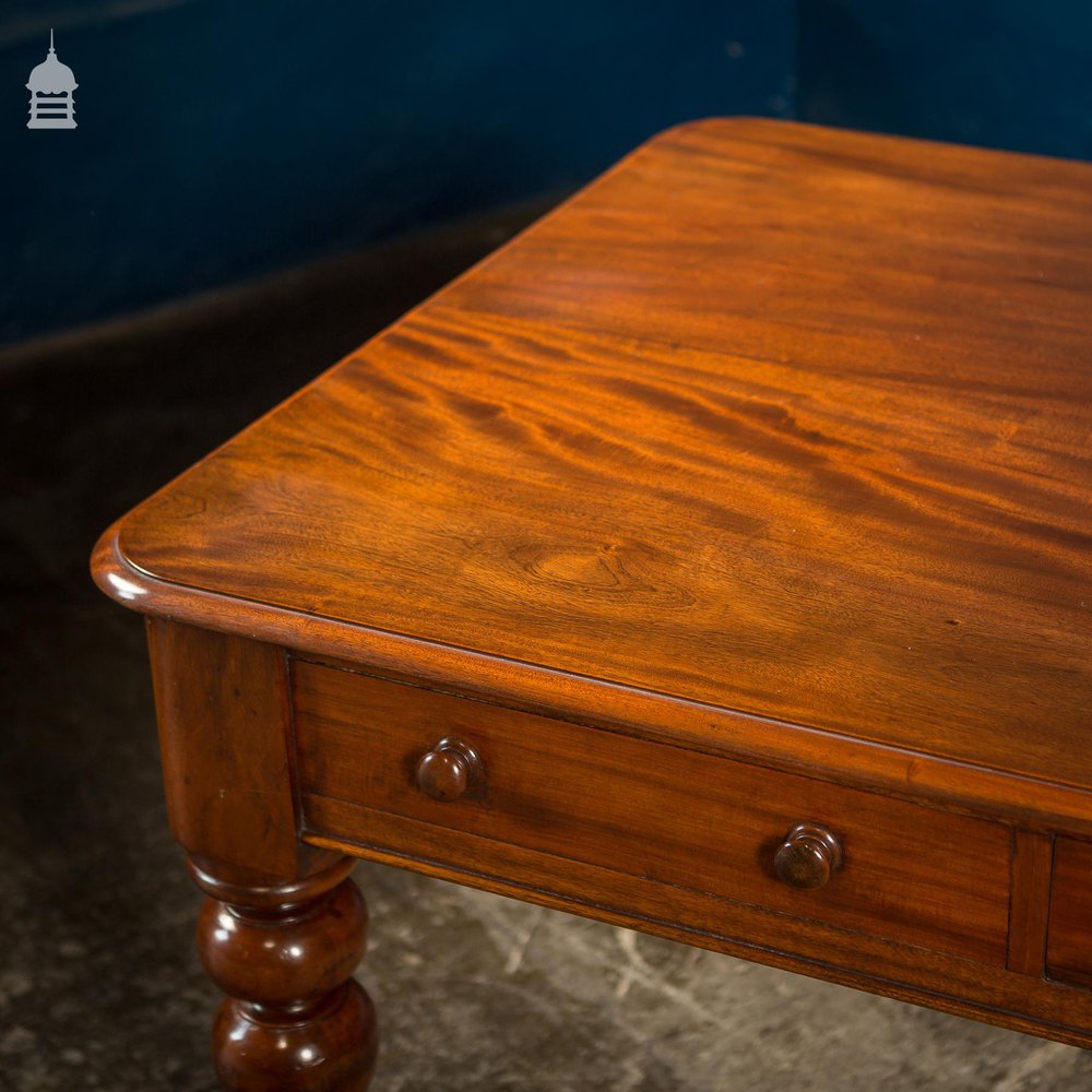 NR25221: 19th C Mahogany Shipwrights Library Table with Drawers