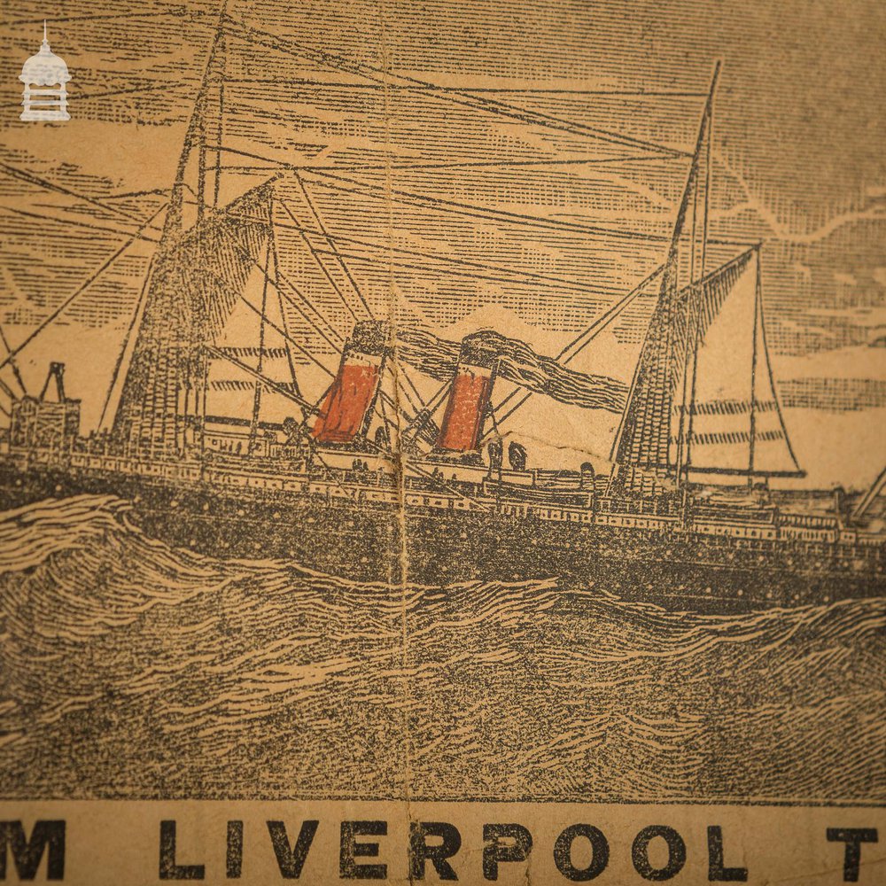 Allan Line Royal Mail Steamers Poster 1891 Liverpool to Canada and The United States