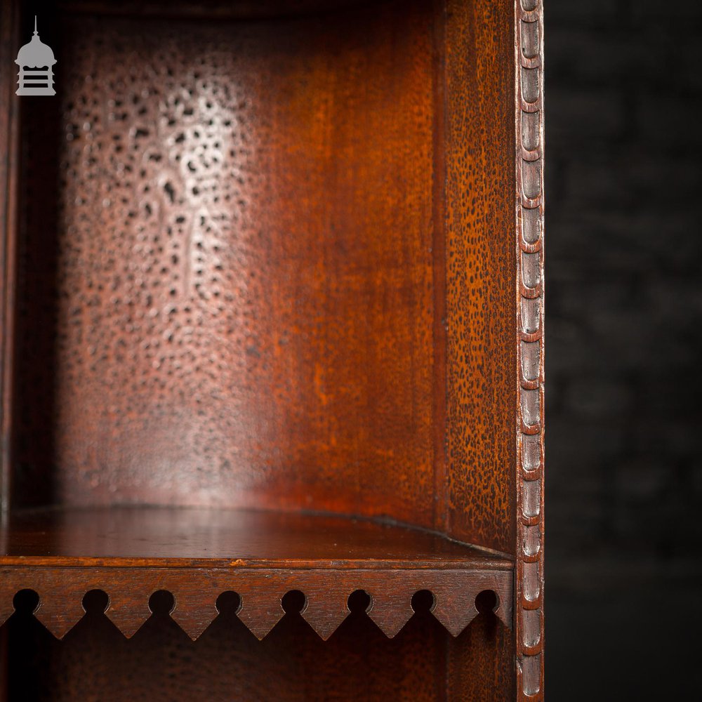 19th C Barrel Back Pugin Style Bookcase From an Oxford College