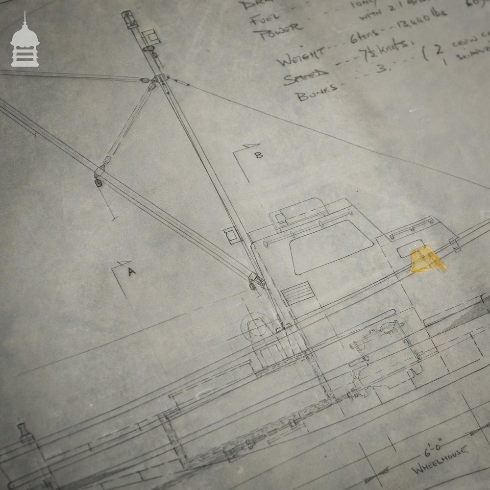 Batch of 550 Vintage Marine Architectural Plans Technical Drawings Blueprints