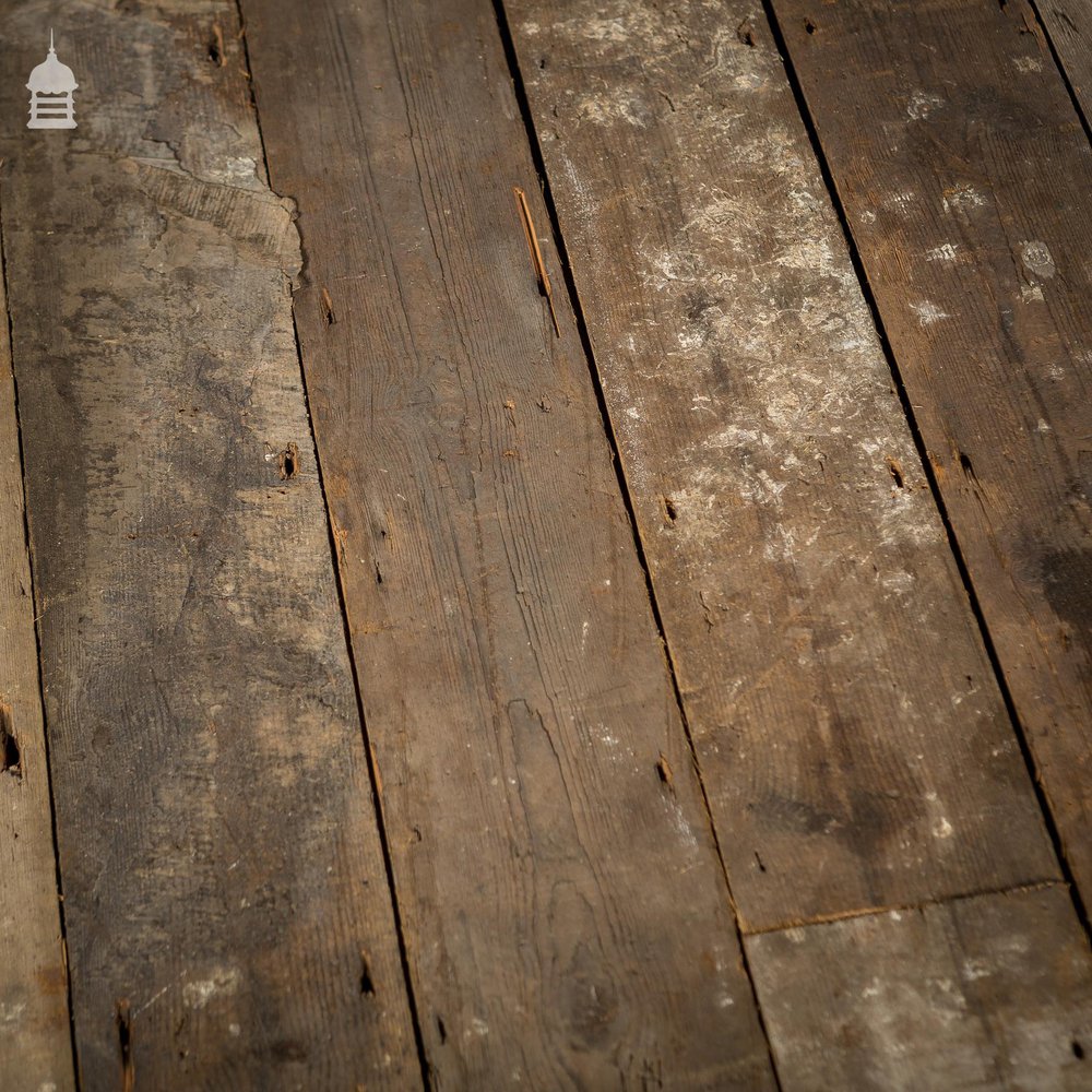 Batch of 55 Square Metres of Pine Tongue & Groove Reclaimed Industrial Factory Flooring