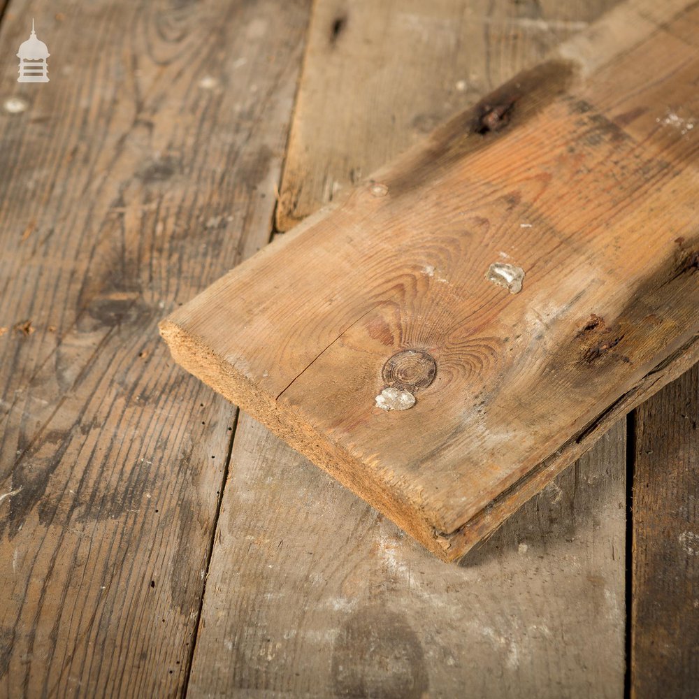 Batch of 55 Square Metres of Pine Tongue & Groove Reclaimed Industrial Factory Flooring