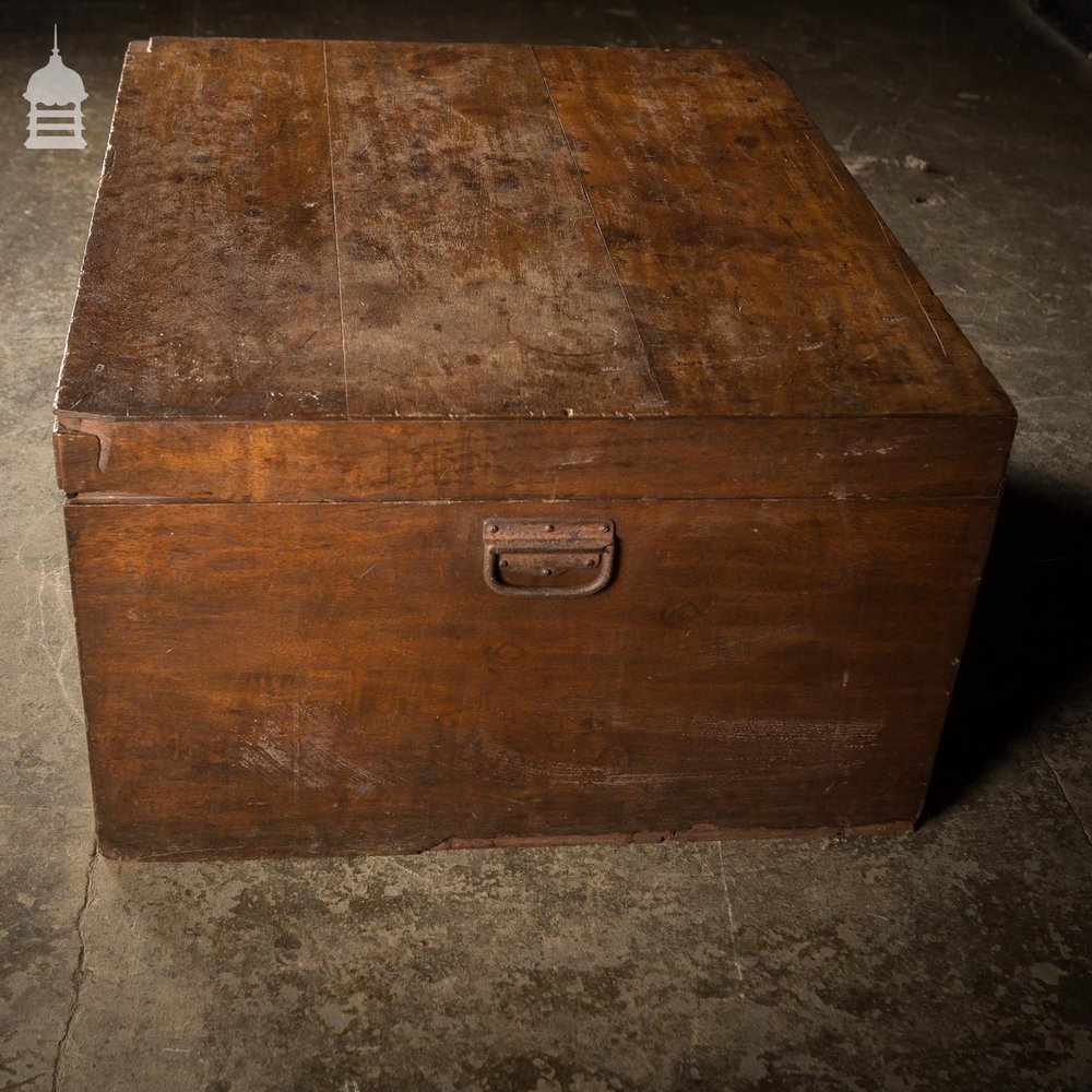 Large 19th C Elm Trunk Chest