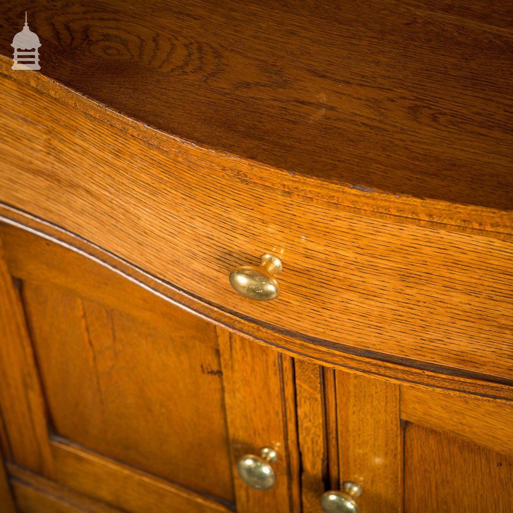 19th C Oak Vanity Unit on Castors With Bouffant Drawer