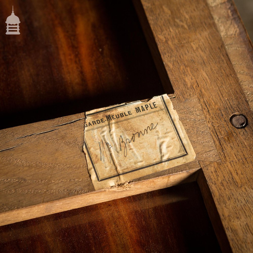 Early 19th C Maple Pedestal Bureau Desk with Internal Birds Eye Maple and Leather Writing Surface