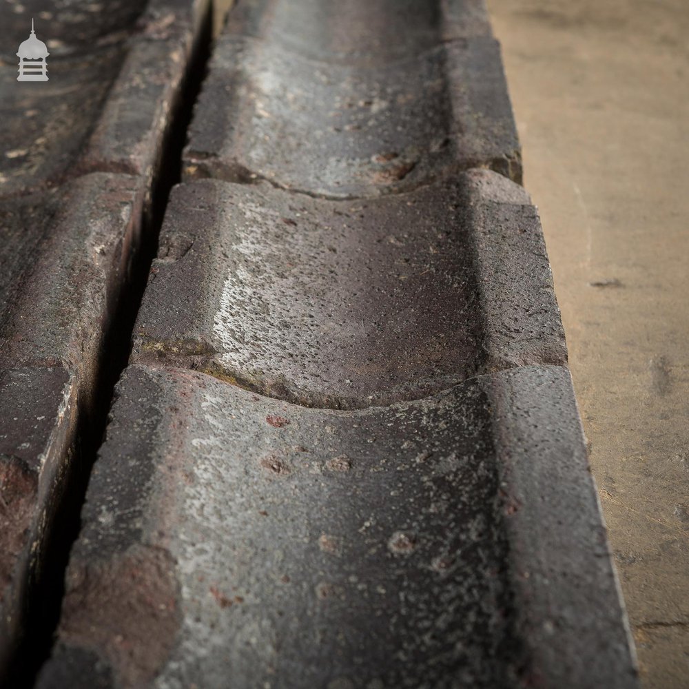 Batch of 15 Staffordshire Blue Drainage Floor Bricks a Run of 4 Metres